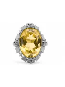 Ring Yellow Peridot Sterling silver 925 Vintage craft vrc043s